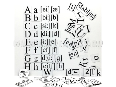 Набор магнитных карточек "Alphabet and transcription" (большой размер)*